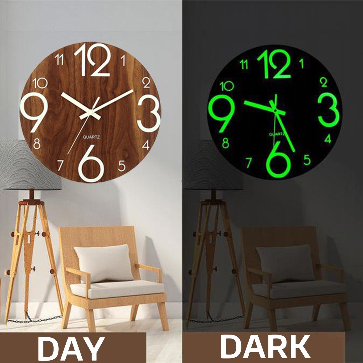 12quot-Luminous-Wall-Clock-Quartz-Wooden-Silent-Non-Ticking-Dark-Home-Room-Decor-1496359