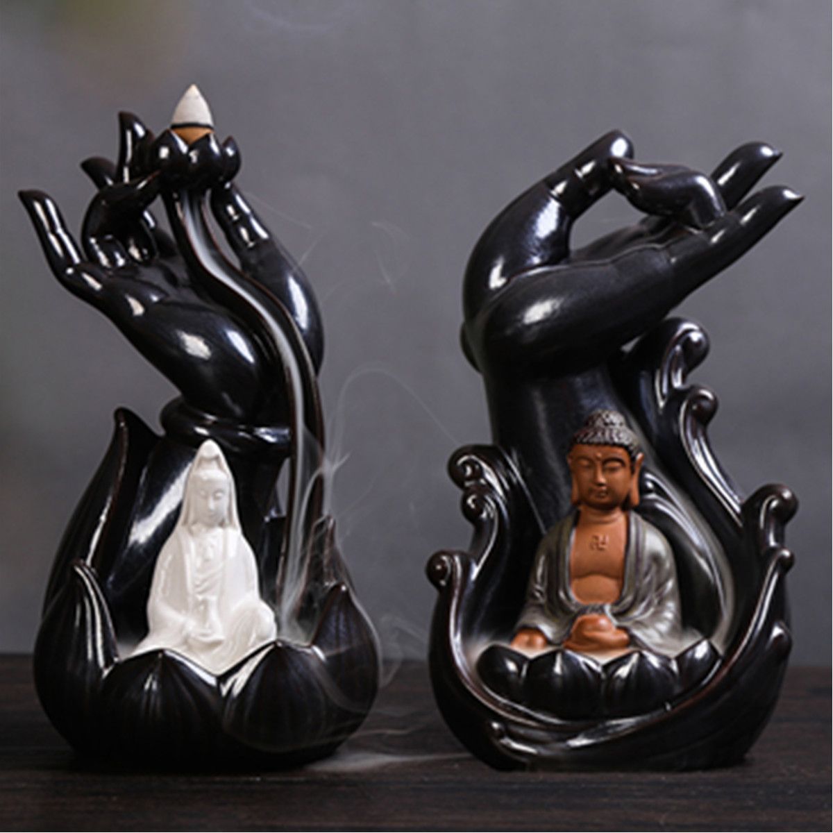 12x22cm-Ceramic-Backflow-Incense-Guanyin-Tathagata-Burner-With-Cones-1436135