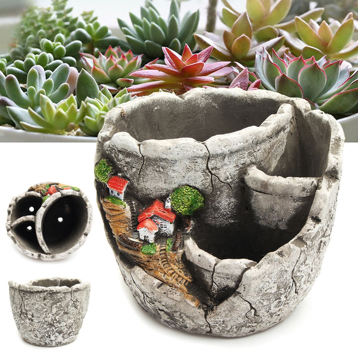 13-x-10cm-Succulent-Plant-Unglazed-Cement-Flower-Pot-Sky-Garden-House-Decorations-1473218