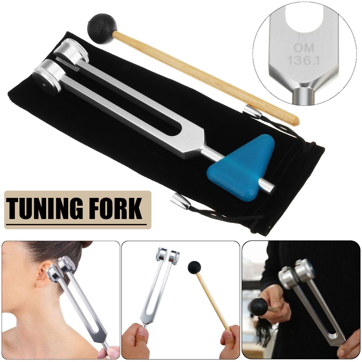 1361Hz-Yoga-Tuning-Fork-With-Belt-Cover-And-Hammer-Meditation-Nerve-Practice-Tools-1423438
