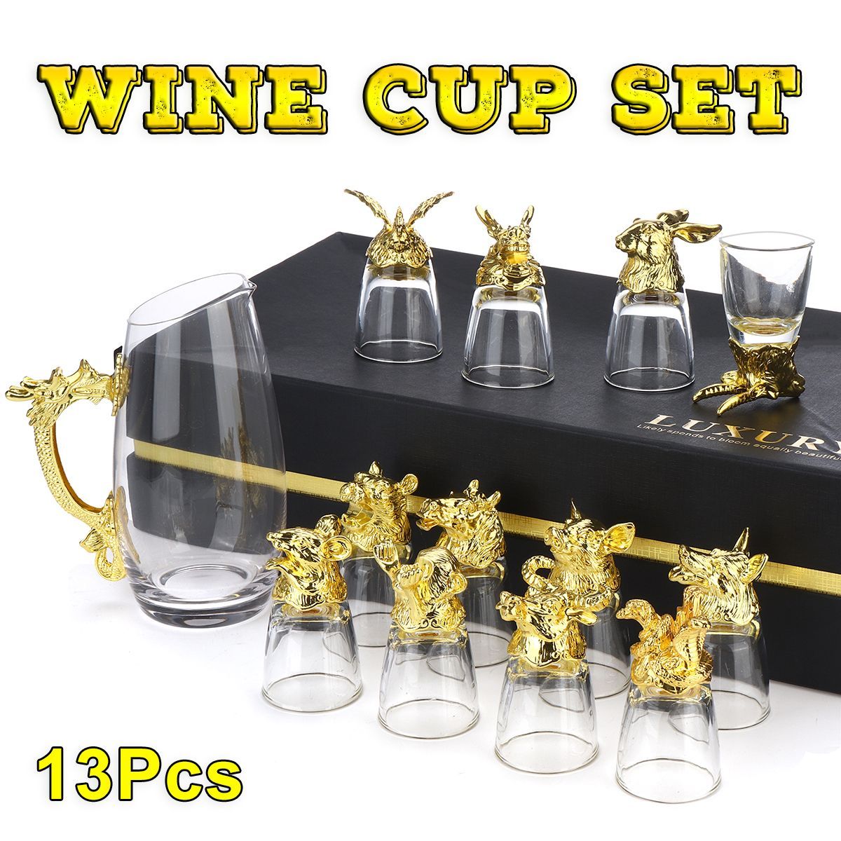 13Pcs-Glass-Spirit-Wines-Cup-Set-Chinese-Zodiac-Kitchen-Dining-Bar-Beers-Drinkware-1719568