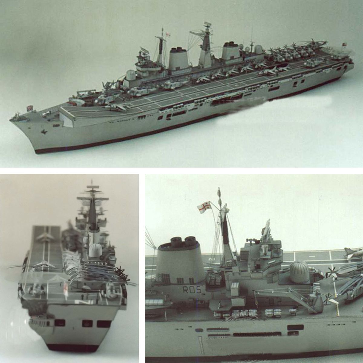 1400-3D-Paper-Model-DIY-England-Invincible-Class-Aircraft-Carrier-Ship-Boat-Kit-Sailing-Boats-Model-1560804