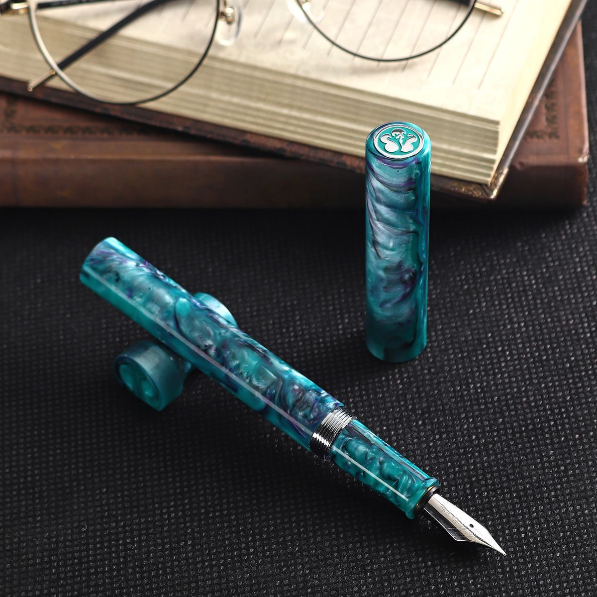 145x15cm-Screw-Cap-F-shape-Iridium-Nib-LIY-Fountain-Pen-With-Box-Student-Office-Ink-Pens-1470958