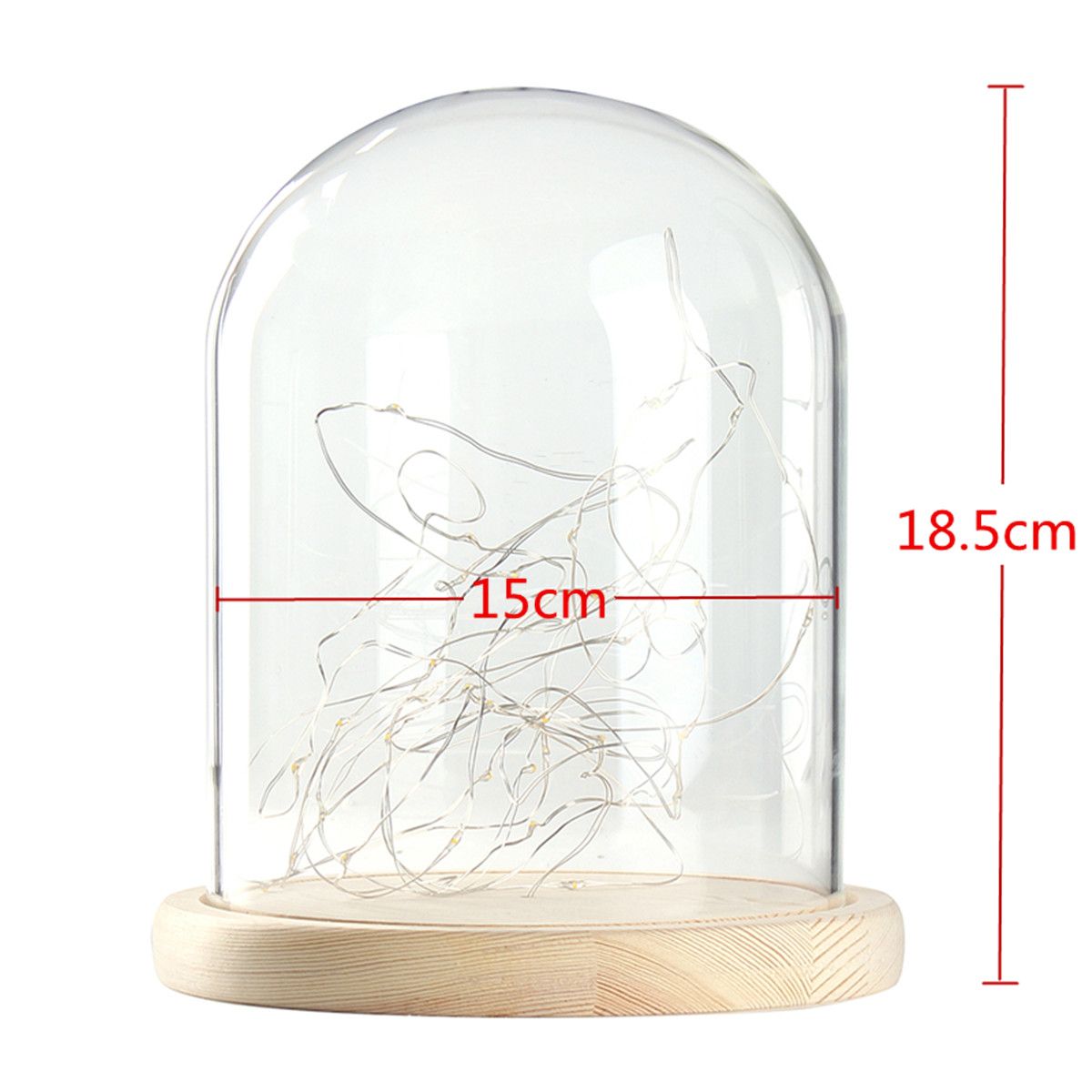 15185cm-Glass-Dome-Display-Jar-Clothe-Decor-Wooden-Base-w-Fairy-LED-Light-1363446