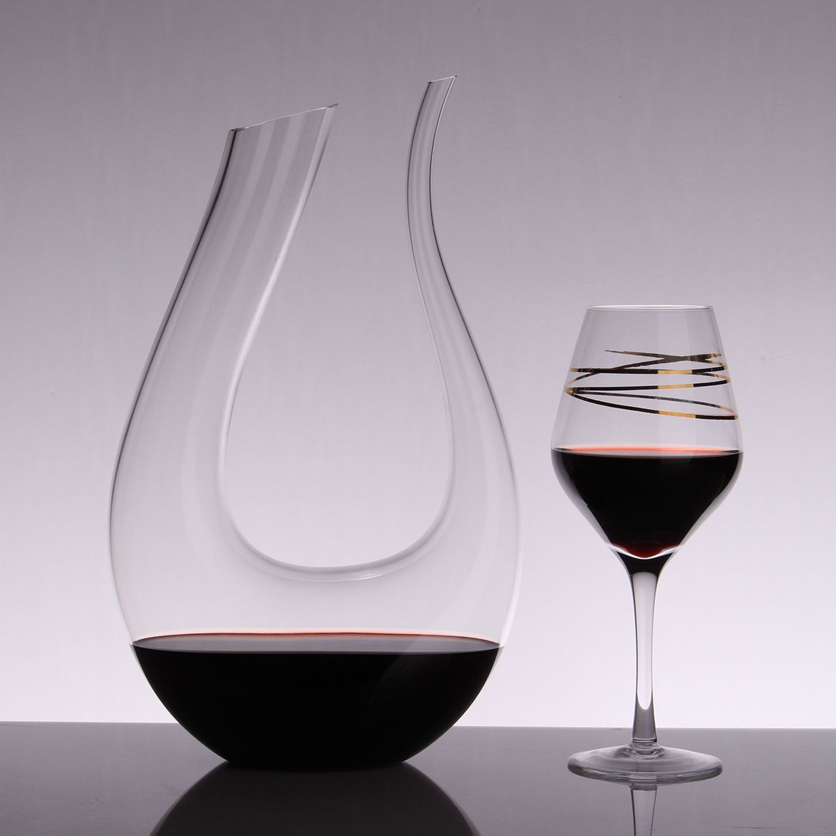 15L-Wine-Champange-Glass-Decanter-U-shaped-Bottle-Jug-Pourer-Aerator-Lead-Free-Crystal-Glass-1136894