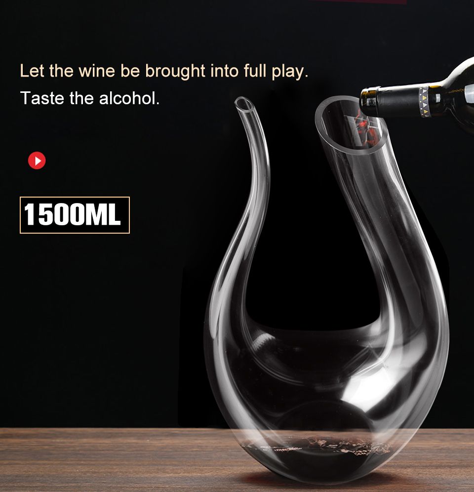 15L-Wine-Champange-Glass-Decanter-U-shaped-Bottle-Jug-Pourer-Aerator-Lead-Free-Crystal-Glass-1136894