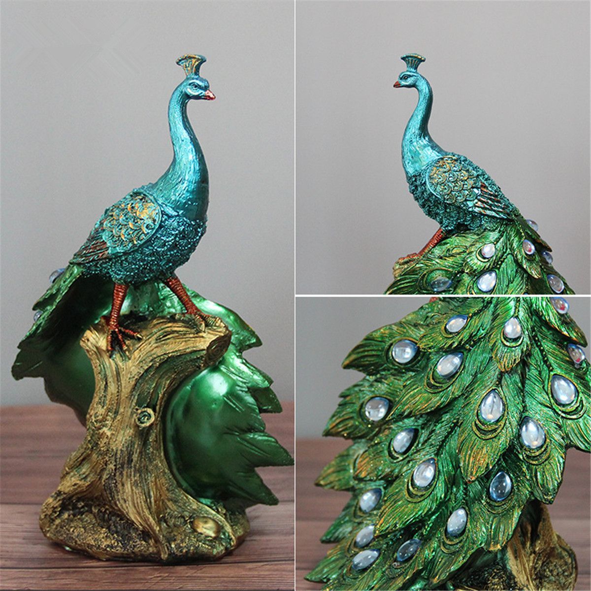 15x13x26cm-Peacock-Statue-Decorative-Home-Office-Art-Decorations-Desktop-Gift-1475553