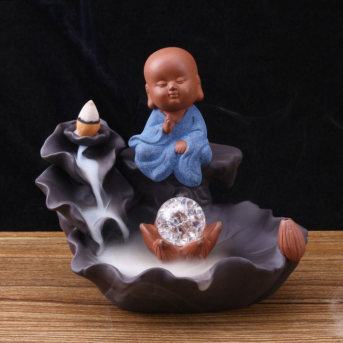 17cm-Monk-Backflow-Incense-Burner-Censer-Home-Aromatherapy-Ceramic-Incense-Cones-Holder-With-15pcs-C-1570016