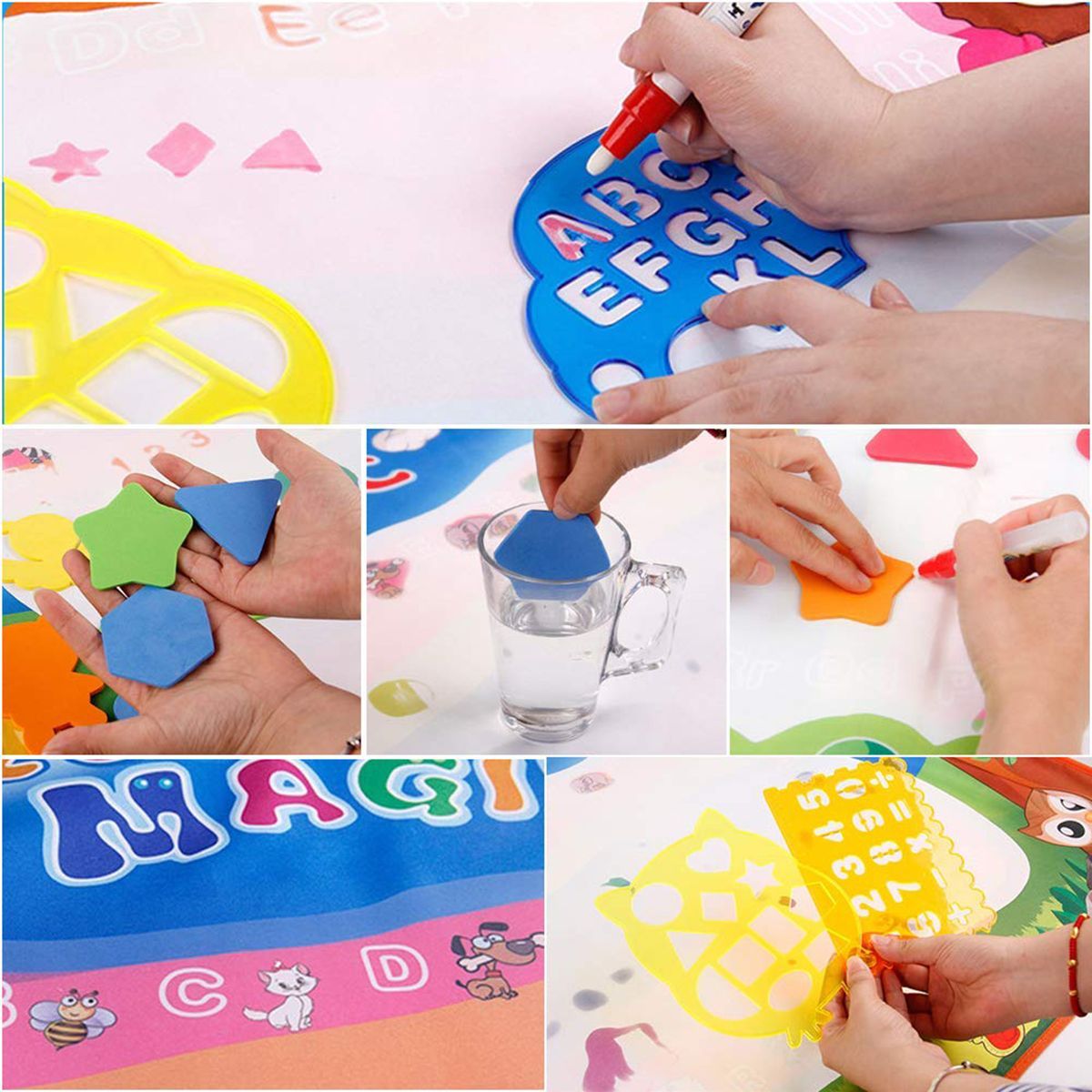 17pcs-Magic-Pens-Water-Drawing-Painting-Doodle-Mat-Pad-Board-Educational-Toys-1540097