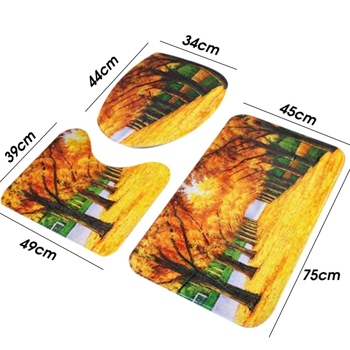 180X180CM-Forest-Waterproof-Shower-Curtain-Bathroom-Toilet-Lid-Seat-Cover-Bath-Mat-Pad-Set-1563971