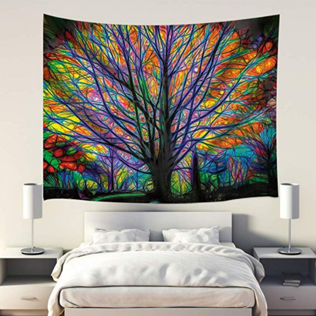 180x180cm-Colorful-Tree-Leaves-Waterproof-Bathroom-Shower-Curtain-w-12-Hooks-1558895