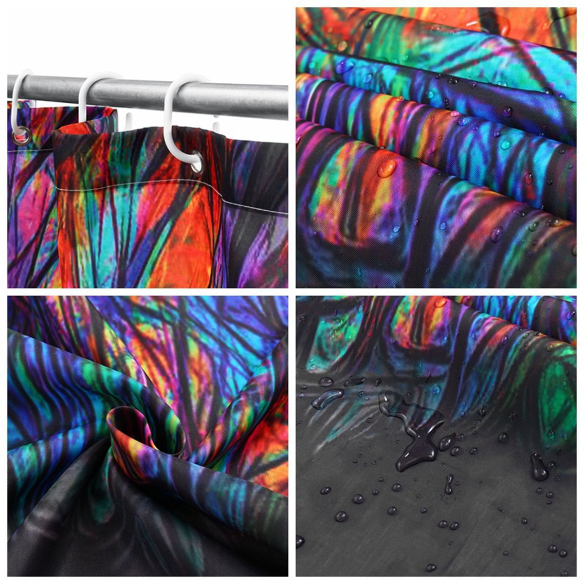 180x180cm-Colorful-Tree-Leaves-Waterproof-Bathroom-Shower-Curtain-w-12-Hooks-1558895