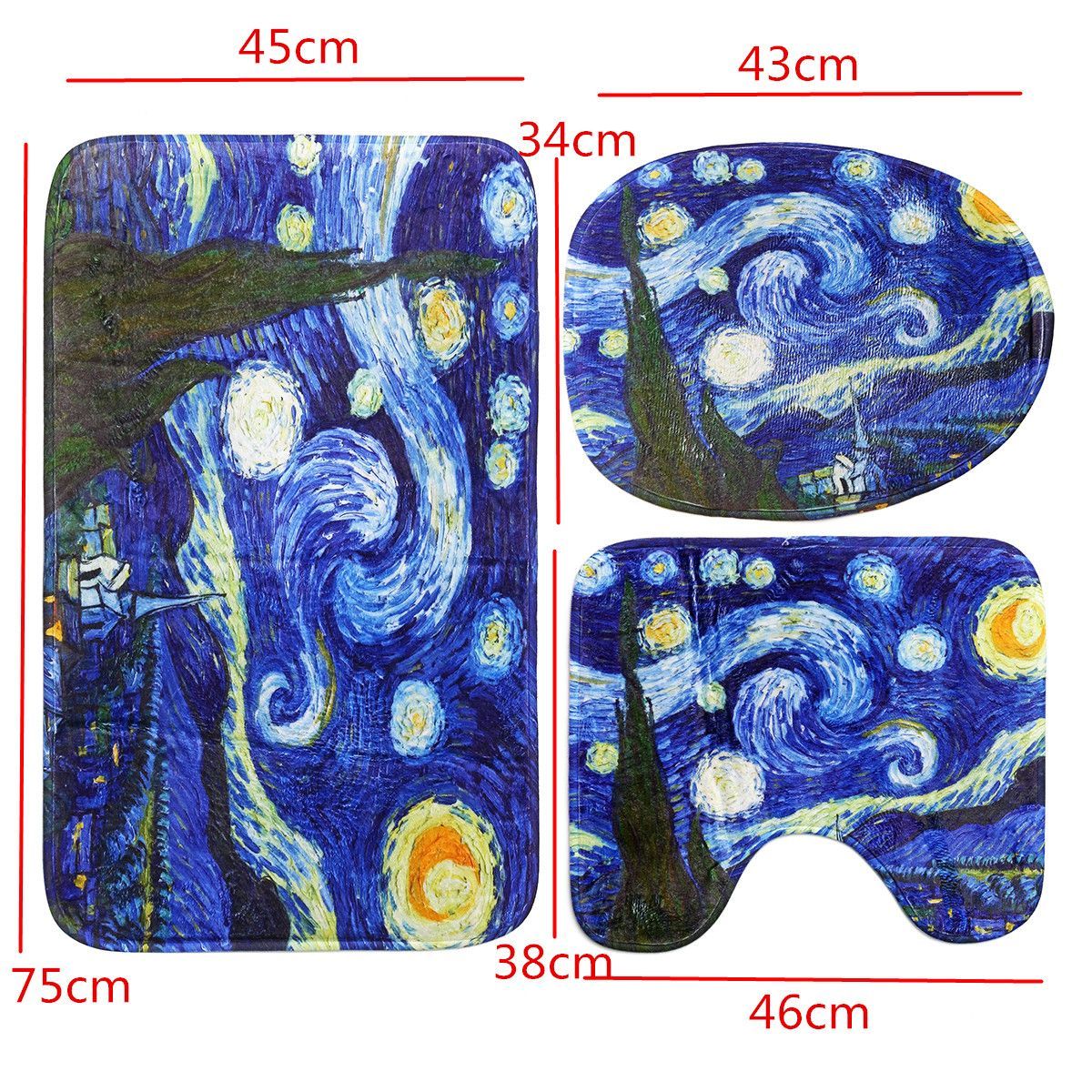 180x180cm-The-Starry-Night-Pattern-Bathroom-Waterroof-Shower-Curtains-Toliet-Mat-12-Hooks-1554537