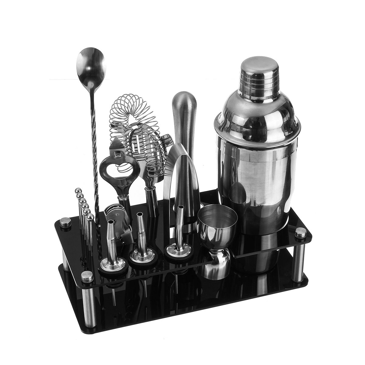 18Pcs-Cocktail-Shaker-Accessories-Set-Barware-Bar-Mixing-Making--Acrylic-Holder-1563163