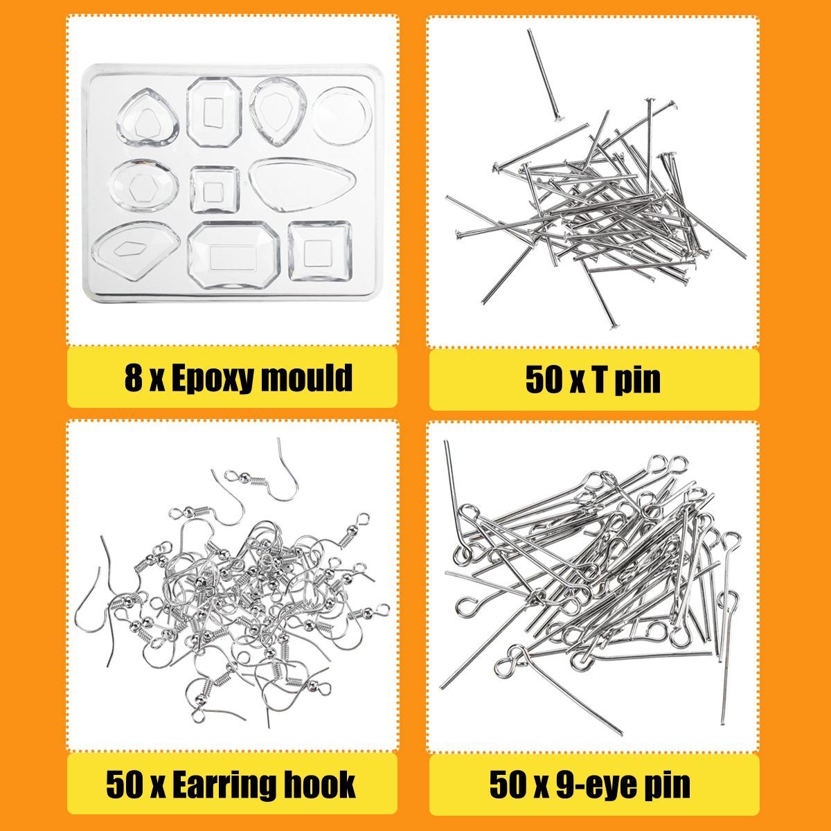 198pcs-Silicone-Mold-Making-Jewelry-Pendant-DIY-Resin-Casting-Craft-Tool-Kit-1739576