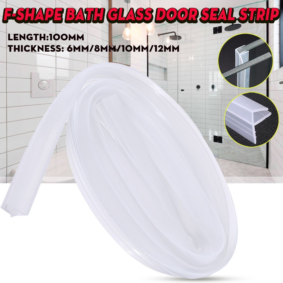 1M-F-Shape-Bath-Shower-Screen-Door-Window-Water-Sealing-Strip-Straight--681012mm-1561552