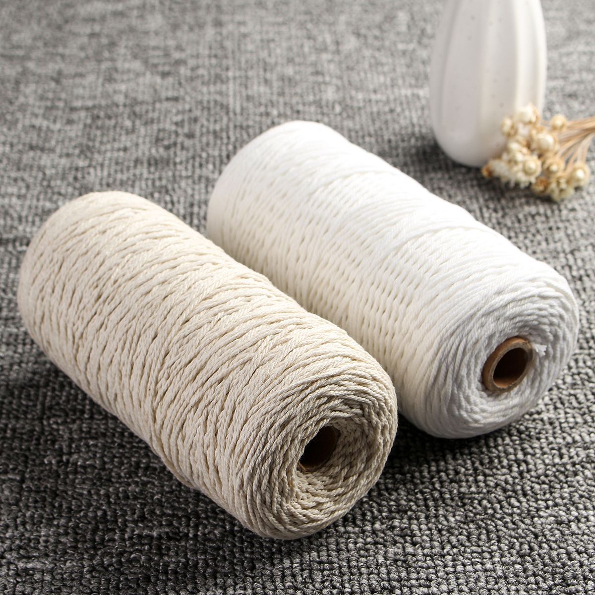 1mmx400m-Beige-White-Woven-Cotton-Rope-Braided-Wire-1362314