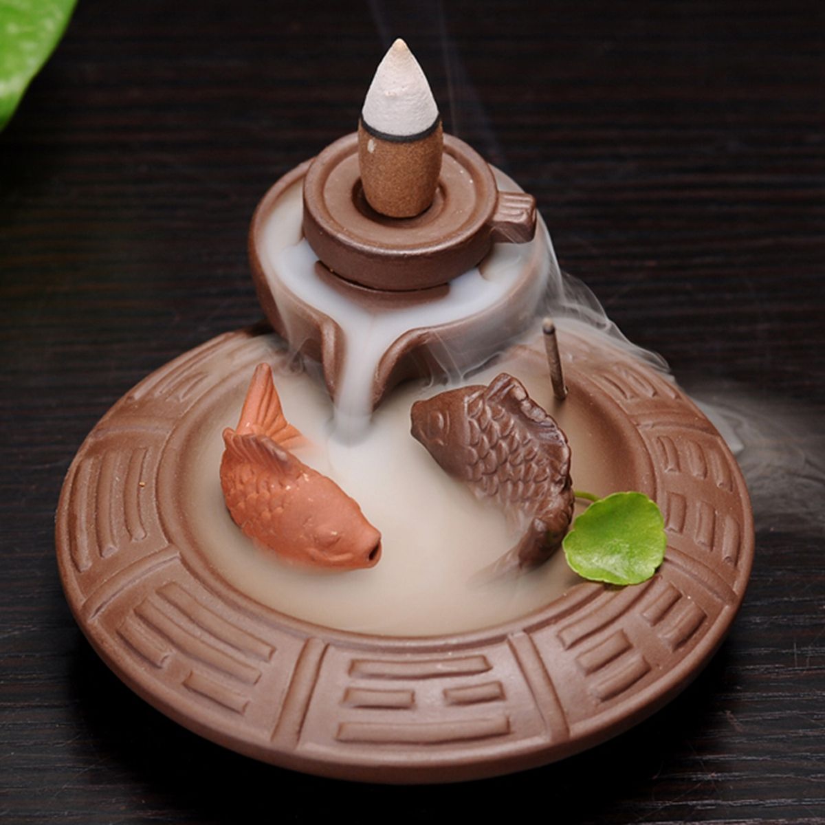 2-Buffalo-Ceramic-Backflow-Incense-Burner-Cones-Holder-Sticks-Censer-Buddhist-Decor-1391904