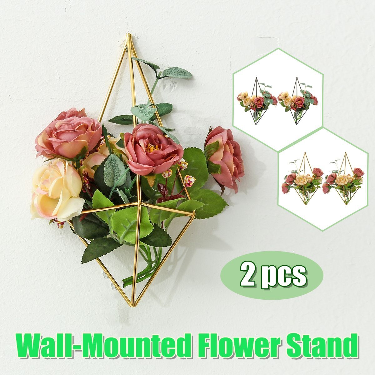 2-PCS-Wall-Mounted-Wrought-Iron-Geometric-Air-Flower-Plant-Stand-Golden-Decor-1713269