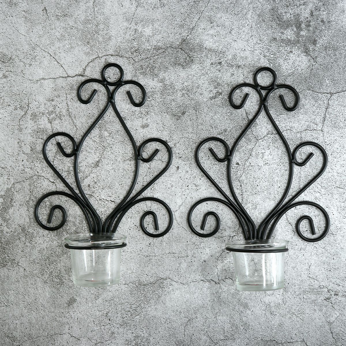 2-Pack-Metal-Iron-Candlestick-Wall-Hanging-Candle-Holder-Home-Decor-Ornaments-1683329