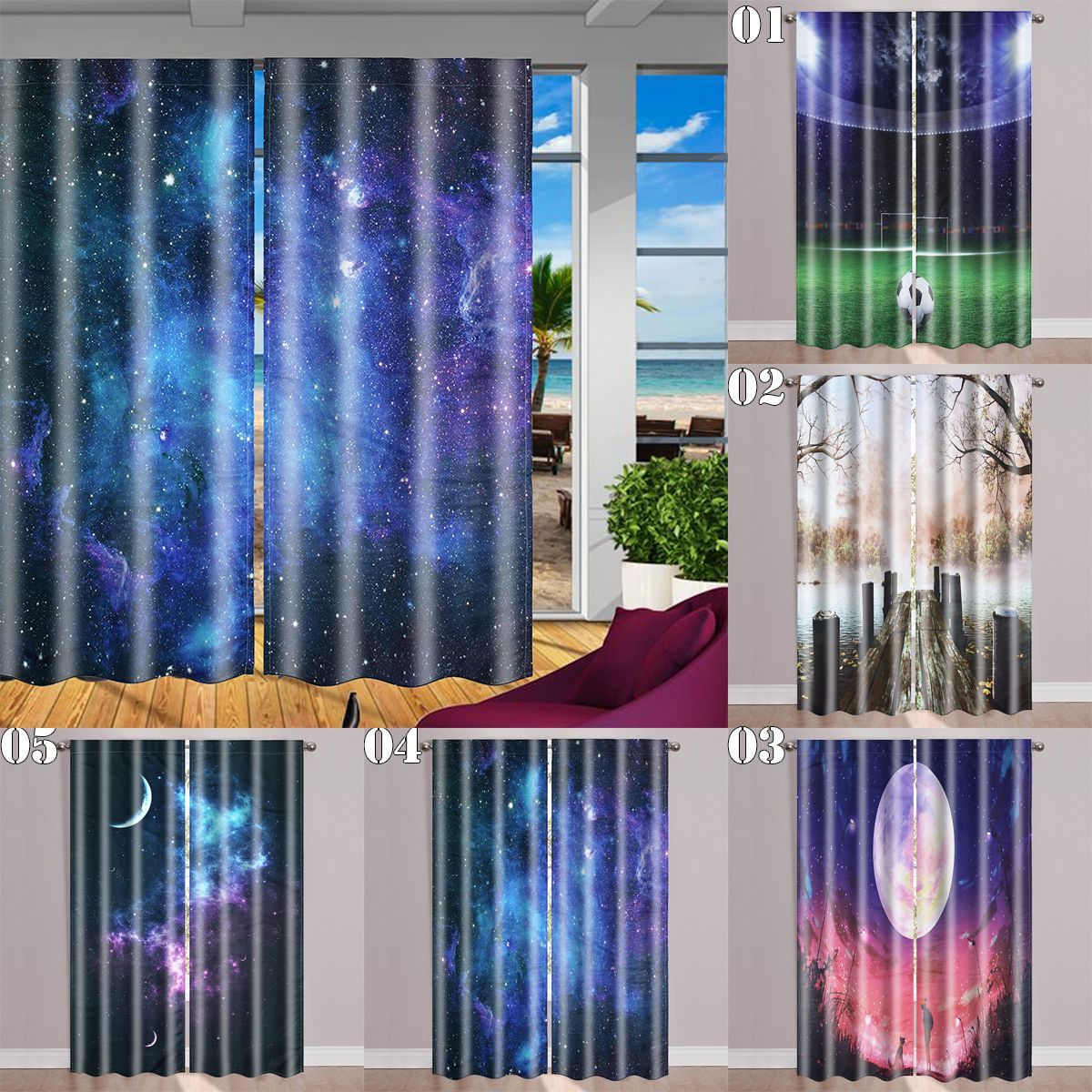 2-Panel-Blackout-Blinds-Thermal-Insulated-3D-Printed-Galaxy-Window-Curtains-Screens-1542466