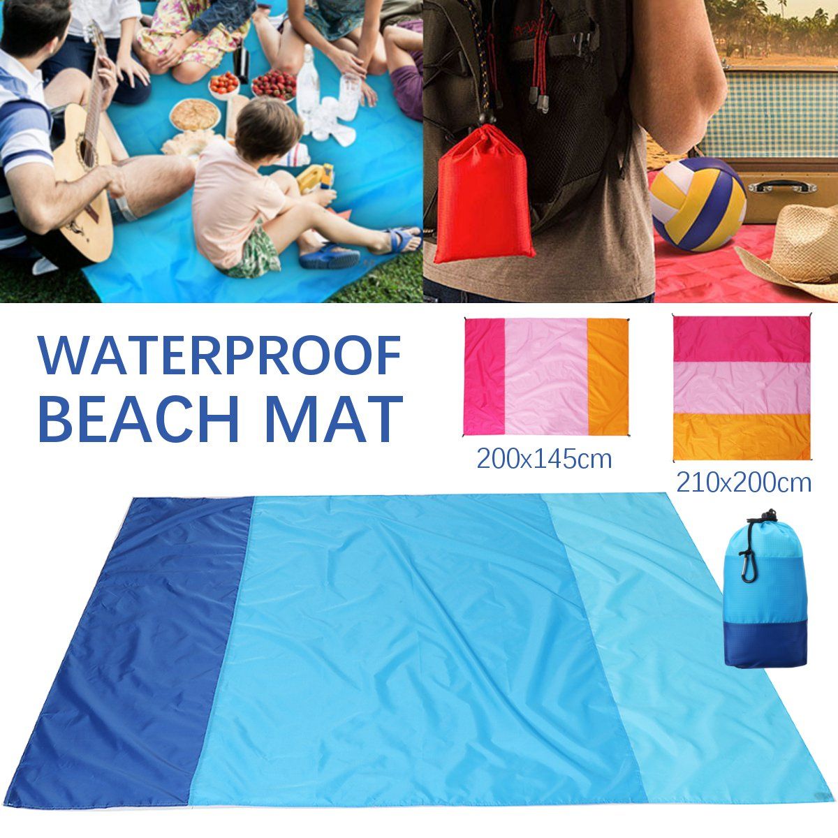 2-Sizes-Beach-Mat-Outdoor-Portable-Waterproof-Travel-Camping-Folding-Picnic-Pad-1751957