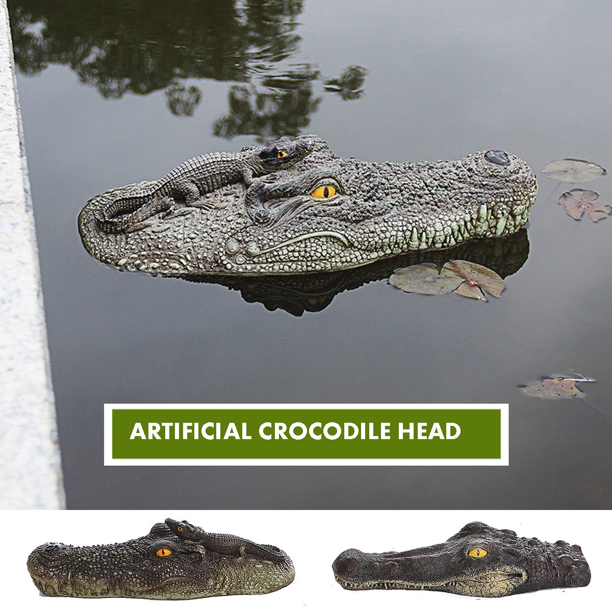 2-Styles-Artificial-Floating-Crocodile-Head-Garden-Pond-Pool-Decoration-Ornament-1724231