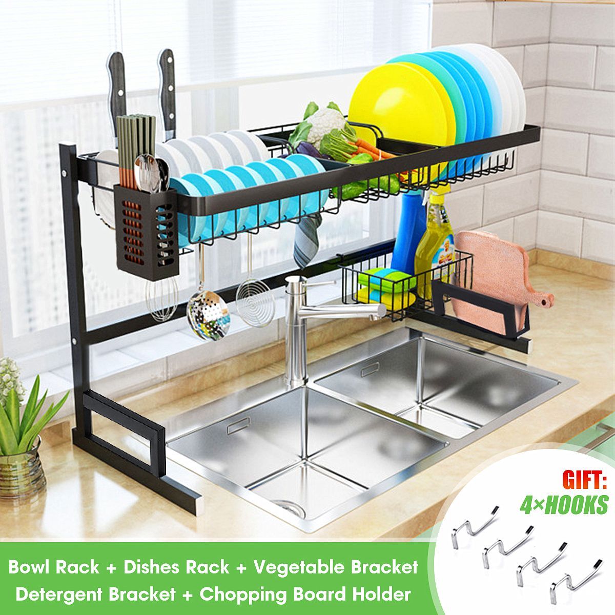 2-Tier-Dish-Drainer-Over-Double-Sink-Drying-Rack-Draining-Tray-Fruit-Plate-Bowl-Kitchen-Storage-Rack-1566784
