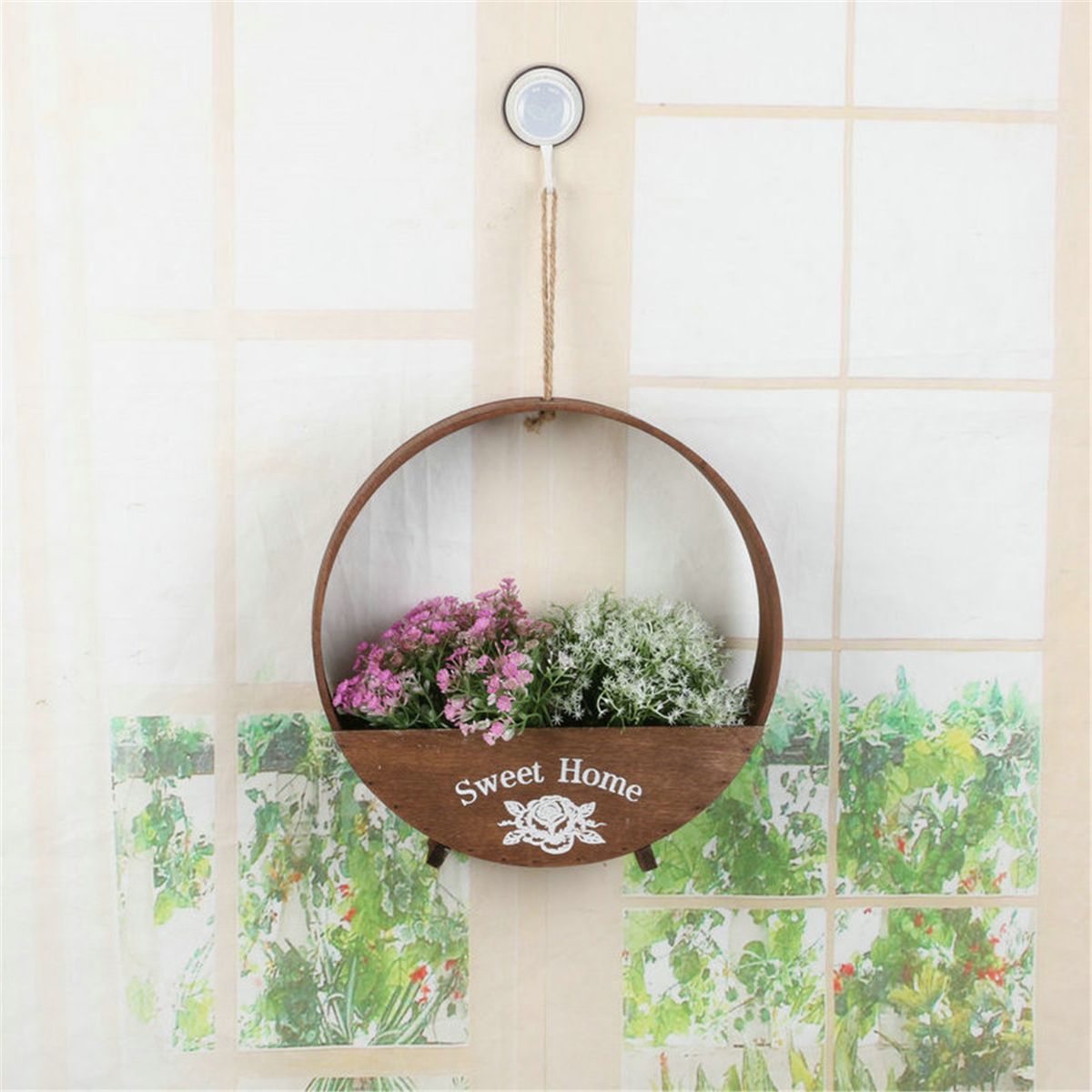 2025cm-Flower-Pot-House-Garden-Plant-Holder-Hanger-Wall-Hanging-Rope-Basket-1439669