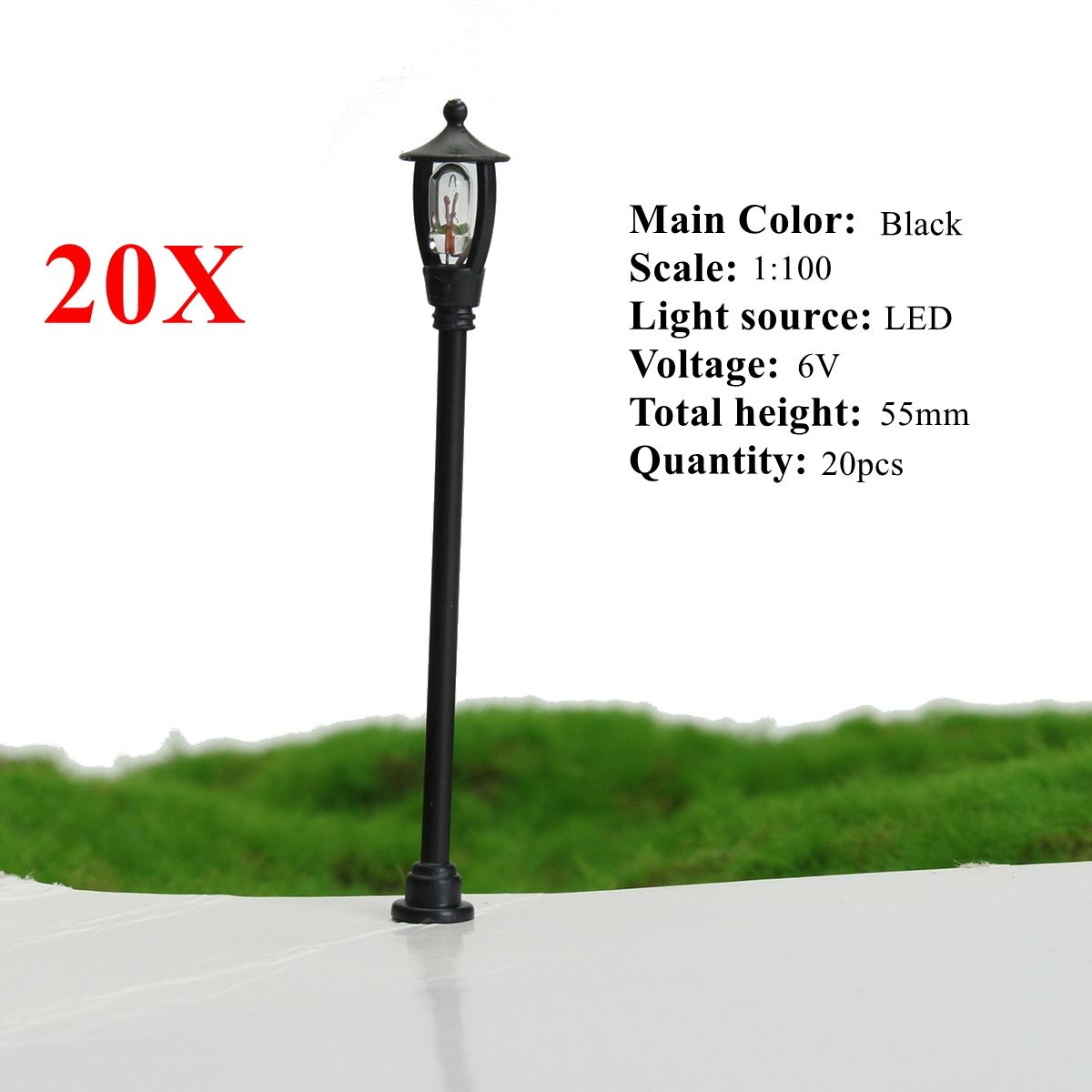 20PcsSet-1100-Scale-Single-Head-Garden-Park-Street-Light-Model-Lamppost-Lamp-1458400