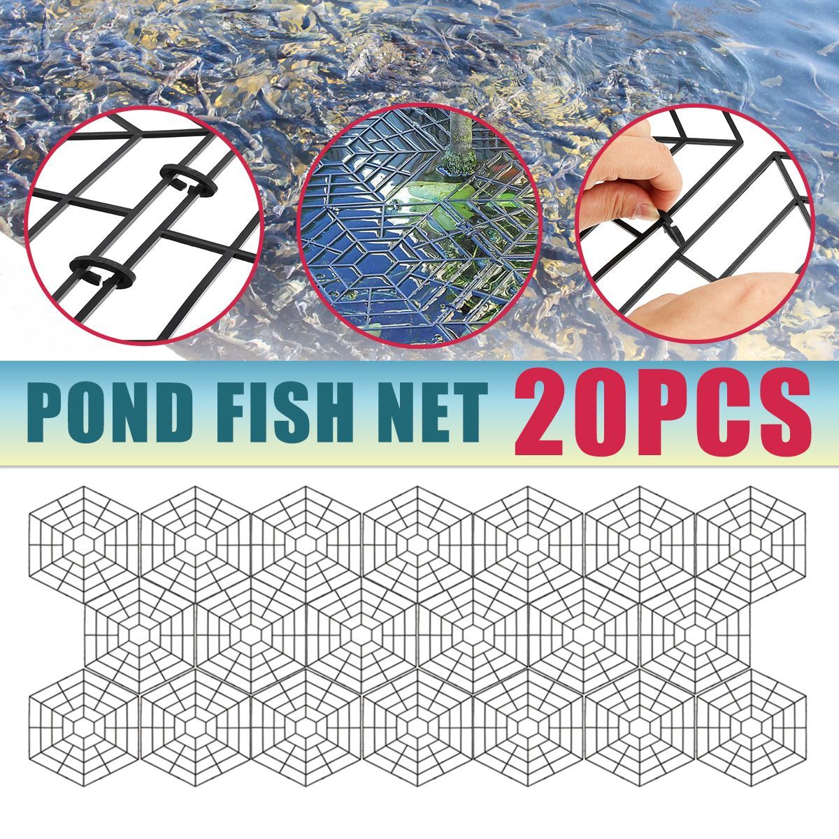20PcsSet-Fish-Pond-Guard-Protector-Grids-Pond-Fish-Net-w-40PcsSet-Buckles-for-Fishing-1614810