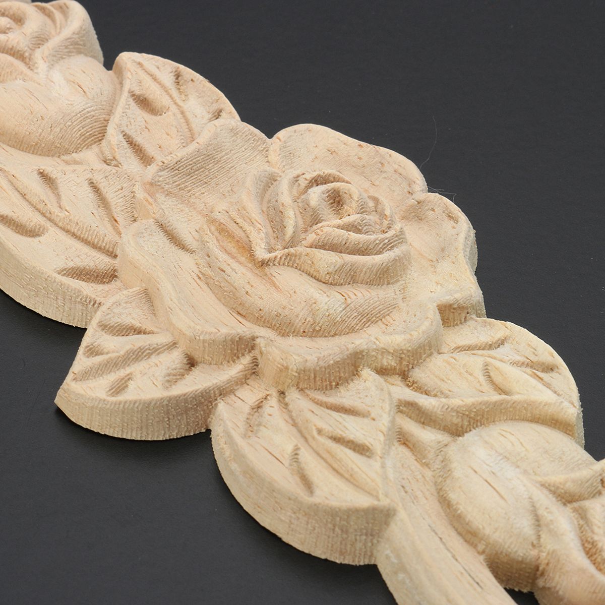 20X5cm-Wood-Carved-Onlay-Applique-Unpainted-Rose-Flower-Door-Decoration-1139204