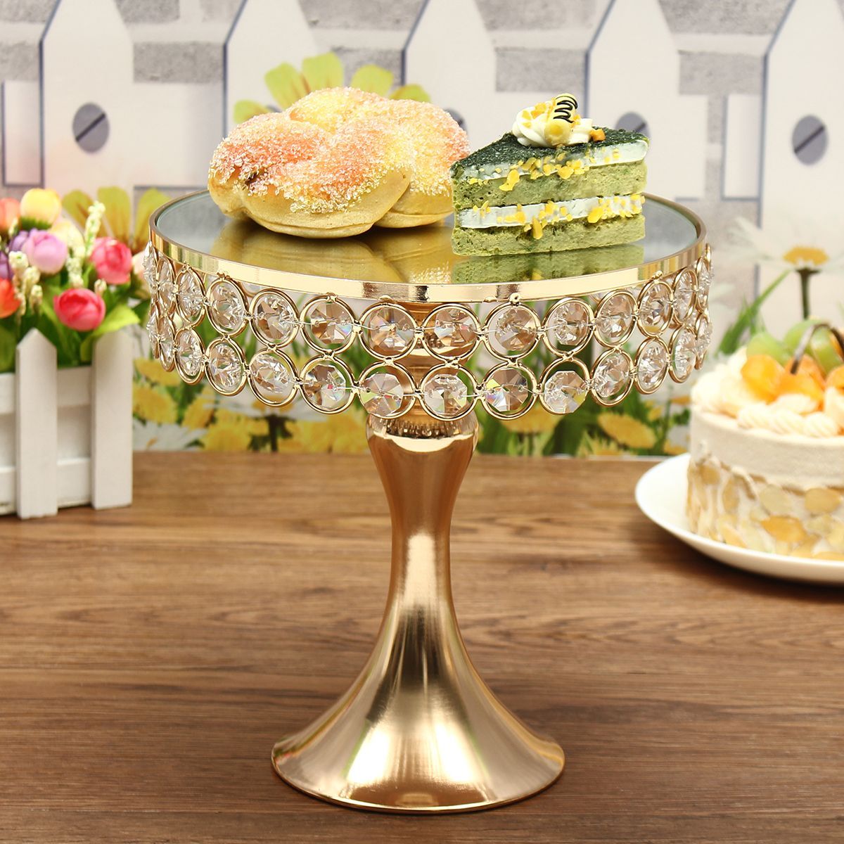 20cm-Vintage-Cake-Dessert-Holder-Mirror-Crystal-Stand-Round-Chic-Wedding-Party-Display-Decorations-1477069