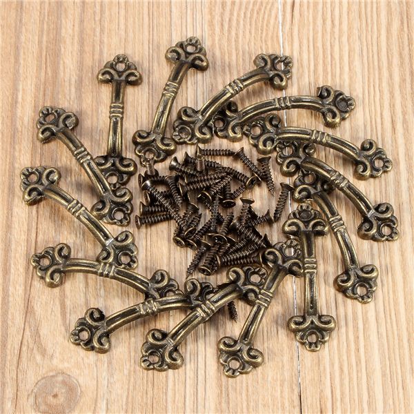 20pcs-48x15cm-Cabinet-Handles-Knobs-Bronze-Charm-Connectors-With-Screws-1017446