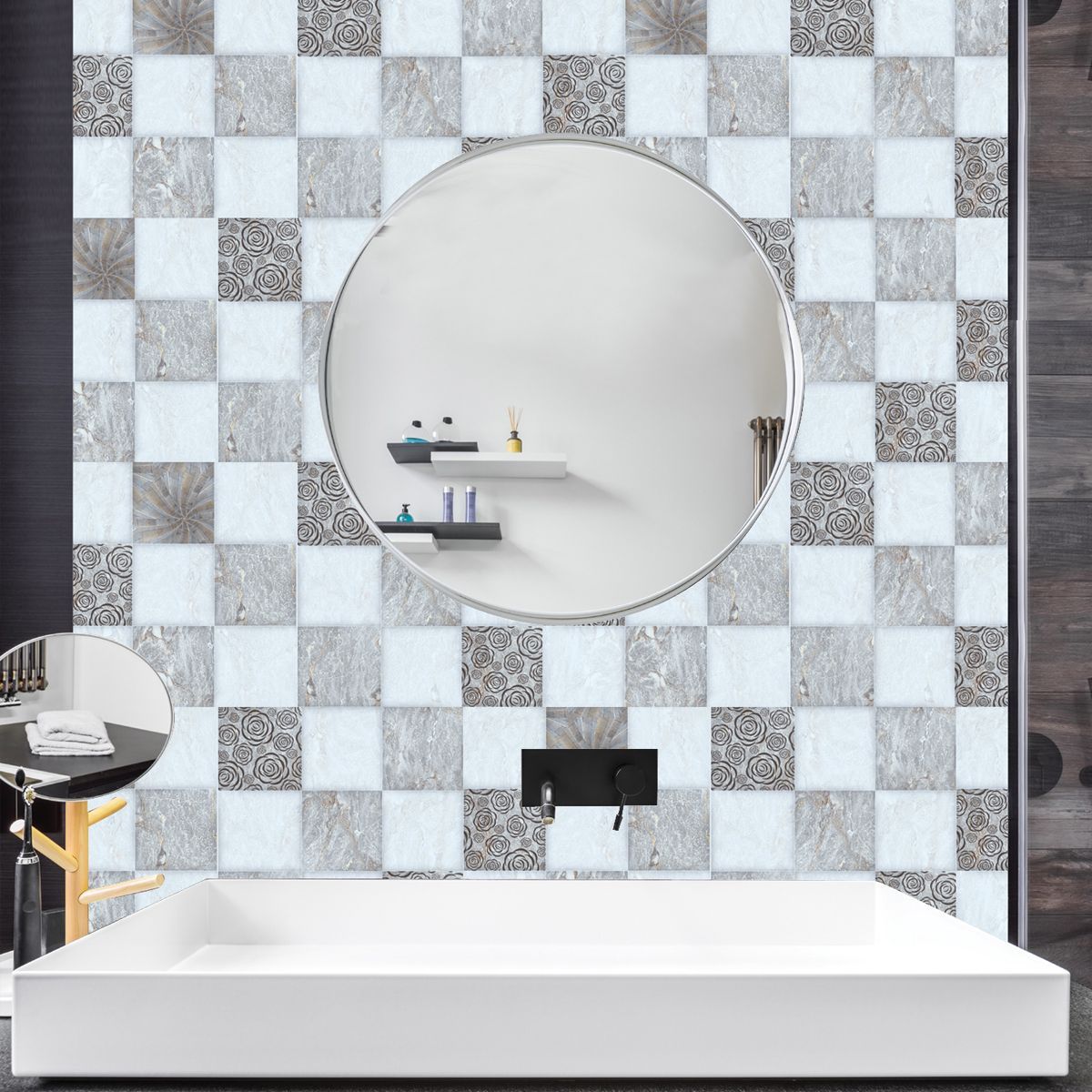 20x20cm-6Pcs-Creative-Tile-Paste-Wall-Sticker-Kitchen-Bathroom-Floor-Decoration-1607440
