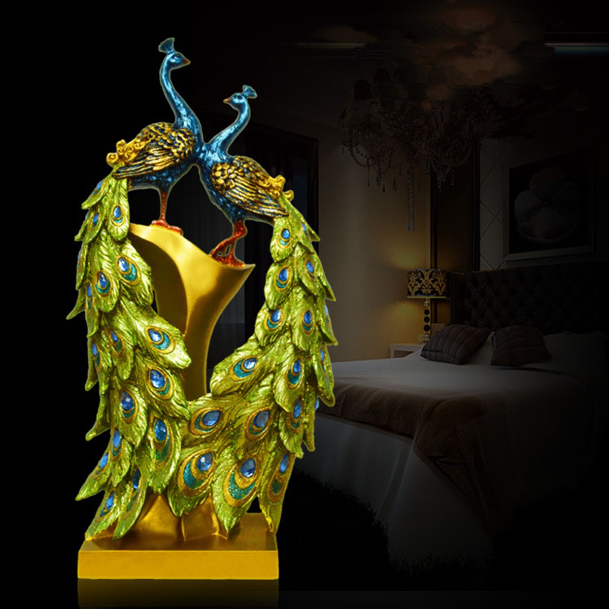 20x9x37cm-Peacock-Resin-Decor-Home-Decorations-Animal-Statue-Desktop-Living-Room-1477542