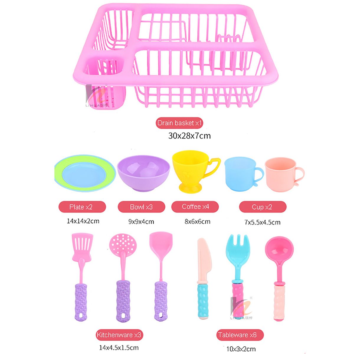 21PCS-Kids-Pretend-Play-Dishes-Kitchen-Playset-Wash-amp-Dry-Tableware-Rack-Toys-1629829