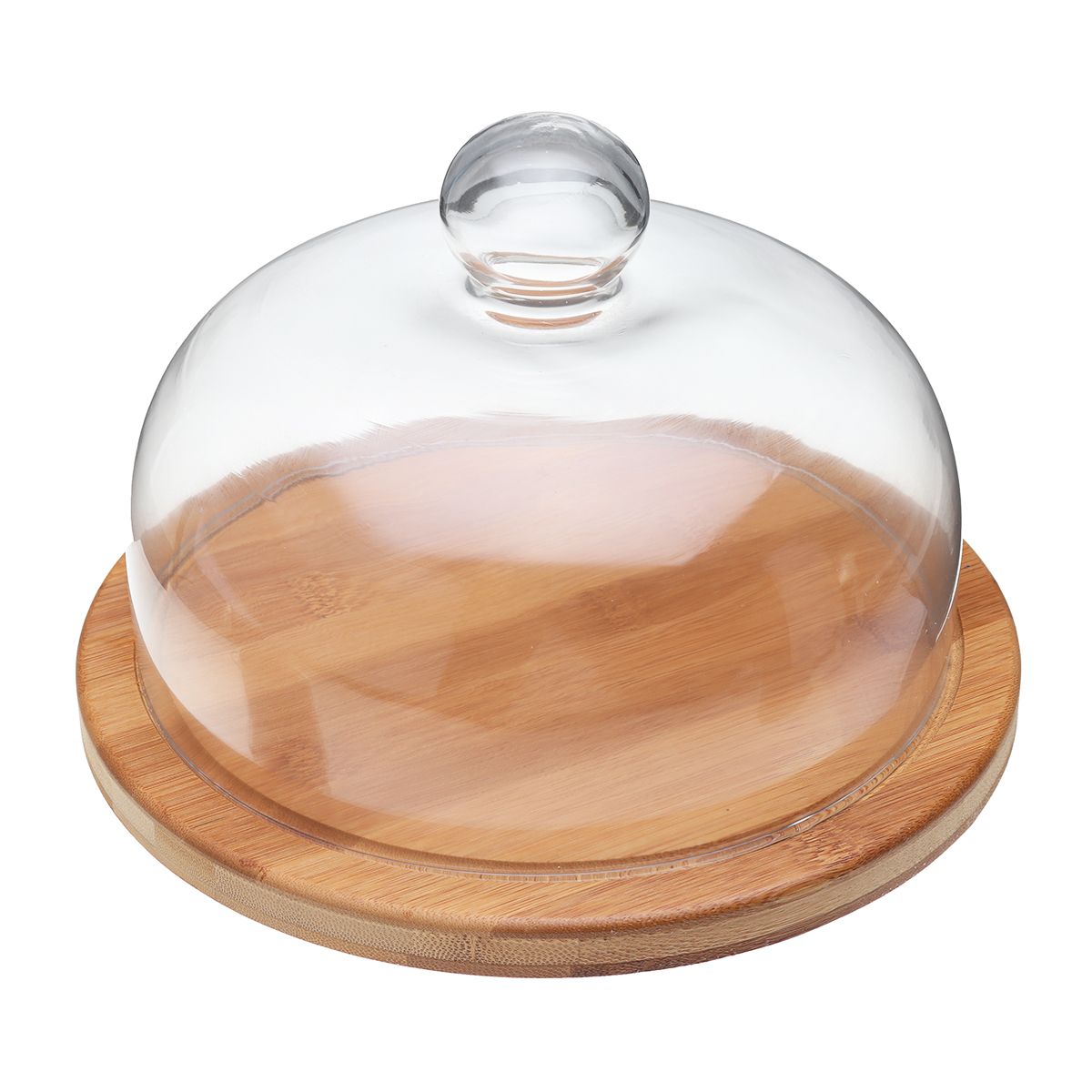 21cm-Glass-Cake-Dessert-Dome-Cover-With-Rotating-Bamboo-Base-Kitchen-Storage-Container-1434670