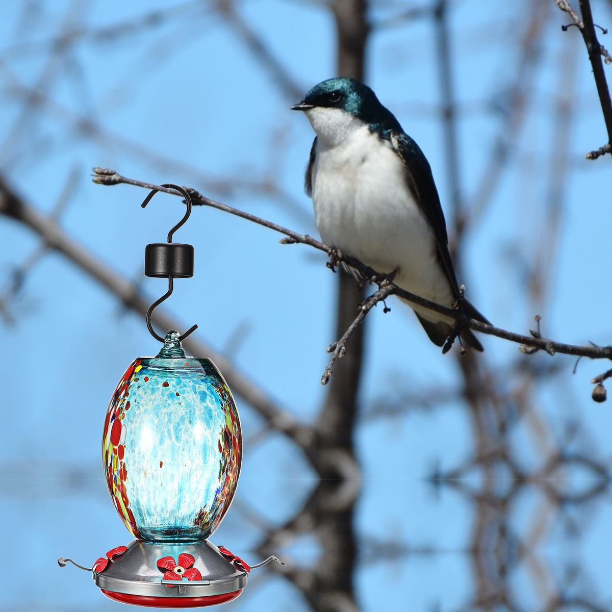 21x11cm-Bird-Feeder-Plastic-Flower-Bird-Feeder-Stained-Durable-Glass-Bottle-Hummingbird-Feeder-1731710