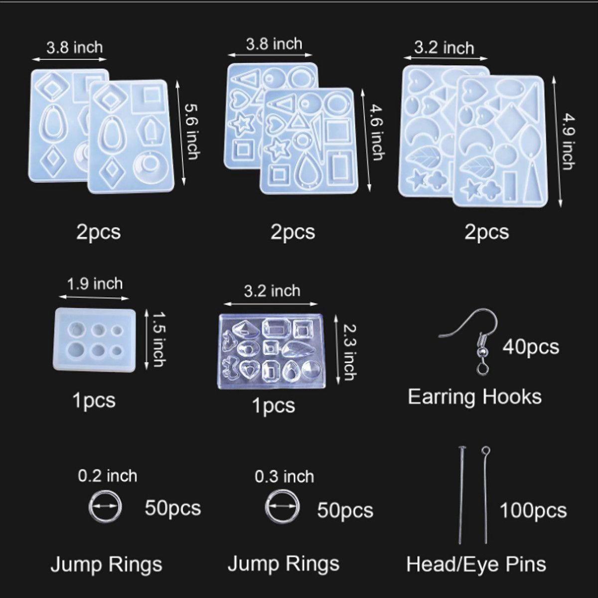 248Pcs-Resin-Casting-Molds-Jewelry-Making-Silicone-Mould-Metal-Pendant-Craft-Kit-1667574