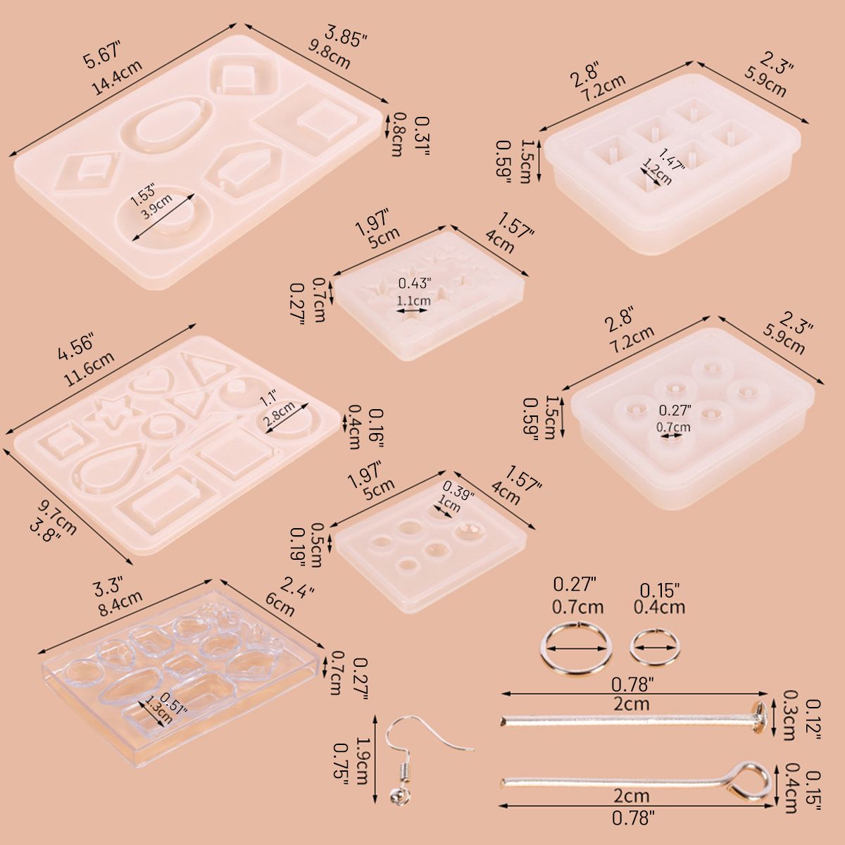249PCS-Epoxy-Silicone-Resin-Casting-DIY-Molds-Kit-Set-Jewelry-Pendant-Making-Craft-1741173