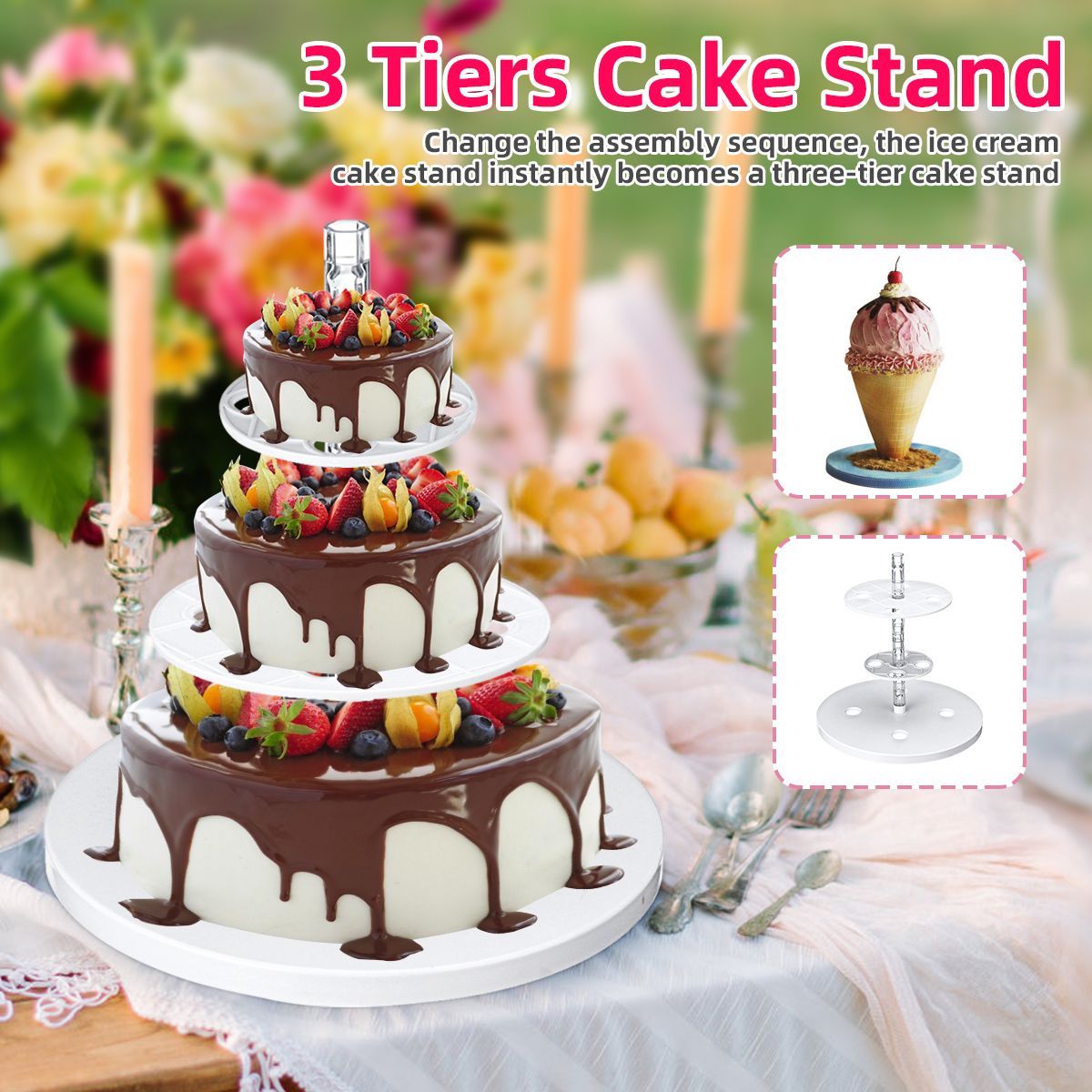 25x27cm-Holder-Ice-Cream-Stand-Cake-Dessert-Display-Plate-Birthday-Weeding-Party-Rack-Holder-1678072