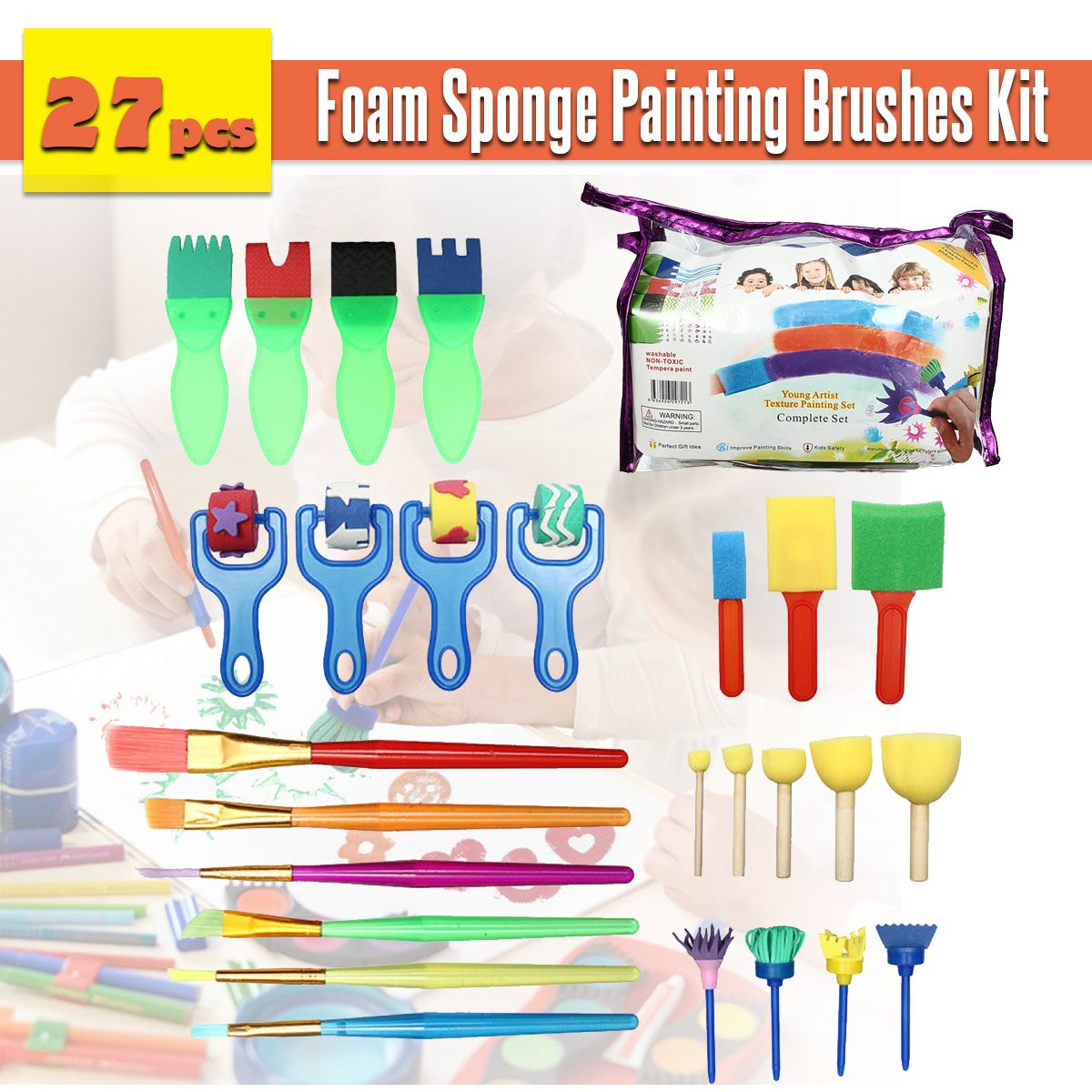 27Pcs-Drawing-Stamp-Painting-Pen-Sponge-Brushes-Storage-Bag-Set-Children-Toys-Gift-1513615