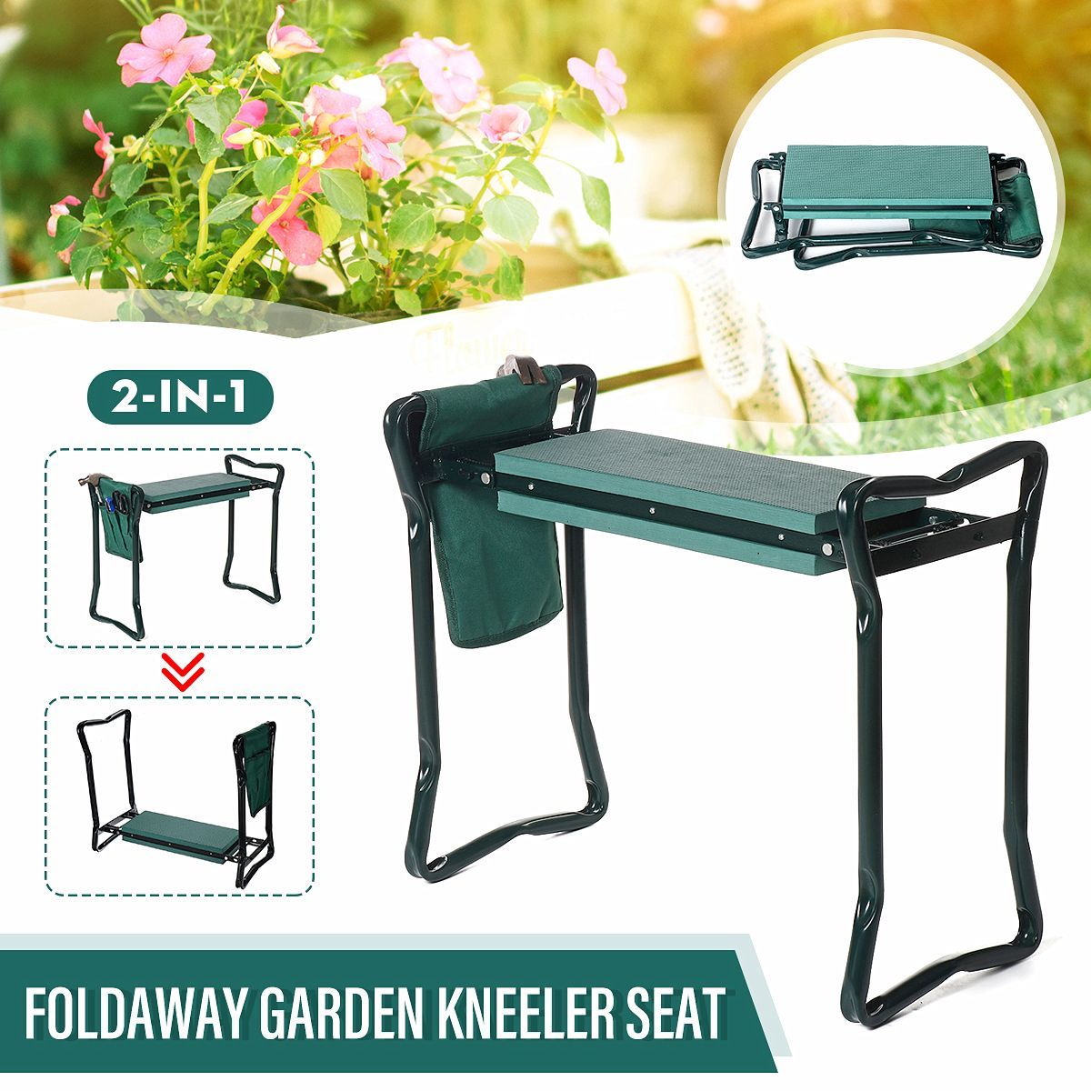 2IN1-Foldaway-Garden-Kneeler-Seat-Kneeling-Bench-EVA-Soft-Pad-Stool-W-Outdoor-Pouch-1676177