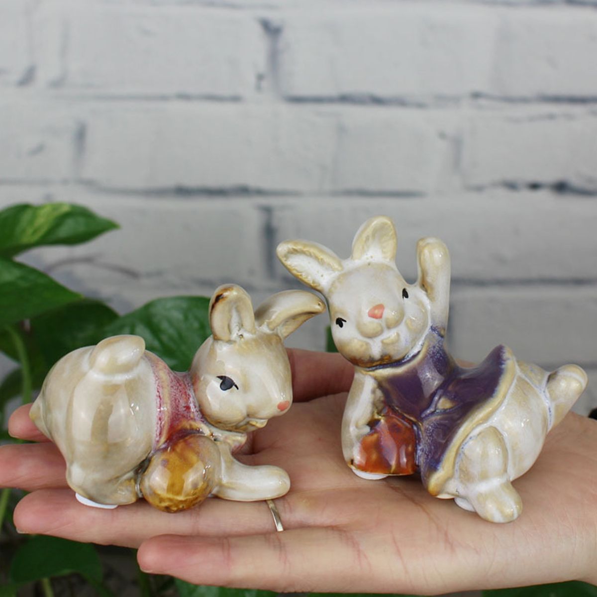 2Pcs-Ceramic-Bunny-Easter-Vintage-Rabbit-Decorations-Table-Party-Home-Ornaments-1455354
