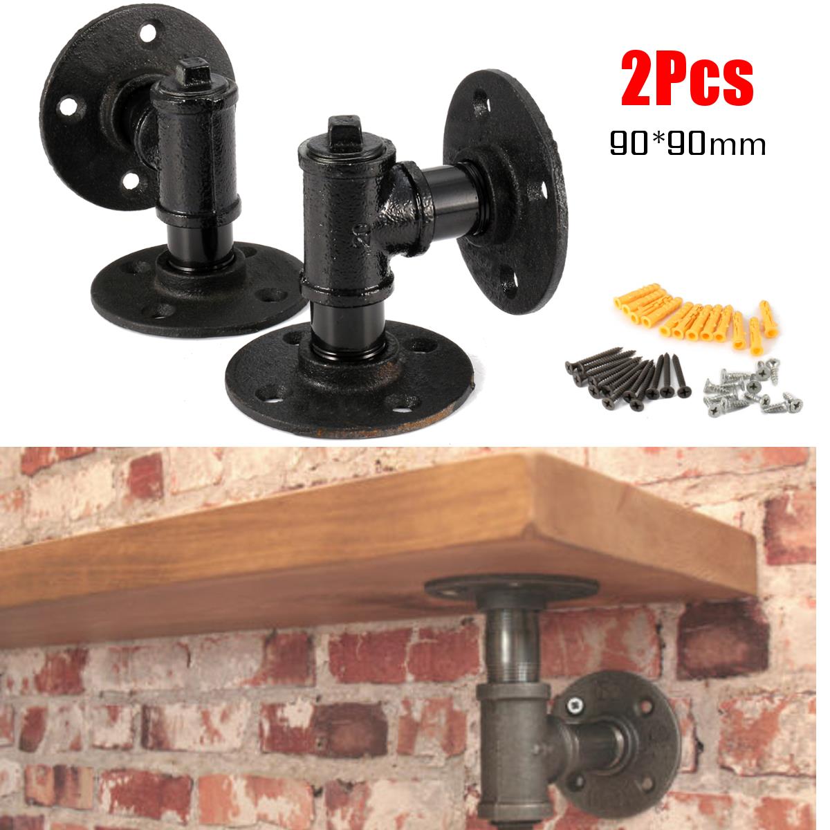 2Pcs-Iron-Pipe-Shelf-Bracket-Industrial-Steampunk-Storage-Book-Shelf-Holder-DIY-Decor-1175810