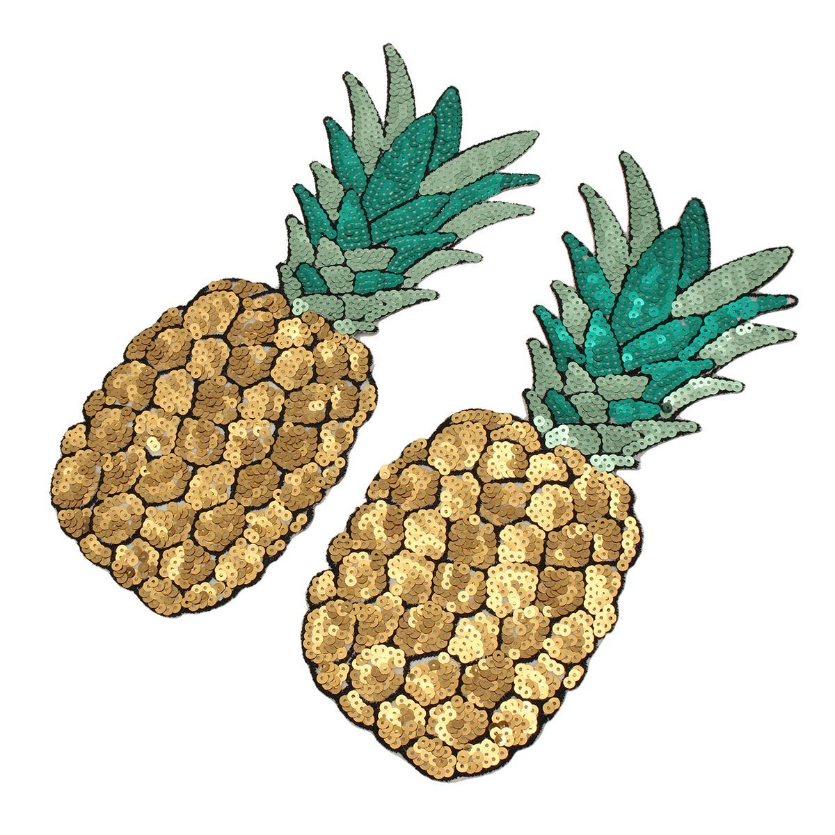 2Pcs-Sequined-Pineapple-Embroidery-Iron-On-Patch-Badge-Sew-Craft-Clothes-Applique-Decorations-1461083