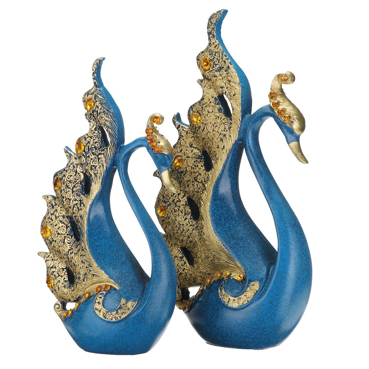 2Pcs-Swan-Ornaments-Resin-Figurine-Home-Room-TV-Cabinet-Display-Decorations-1557363
