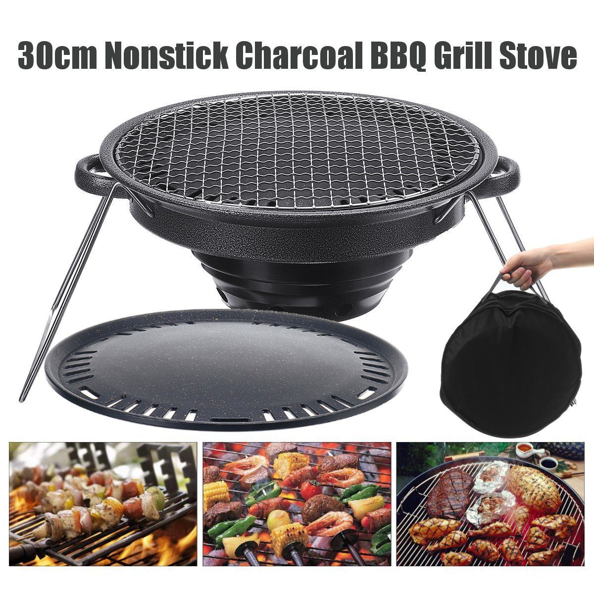 30CM-Non-stick-Samgyupsal-Samgyeopsal-Korean-Grill-Pan-Heating-Stove-Barbecue-BBQ-1585849