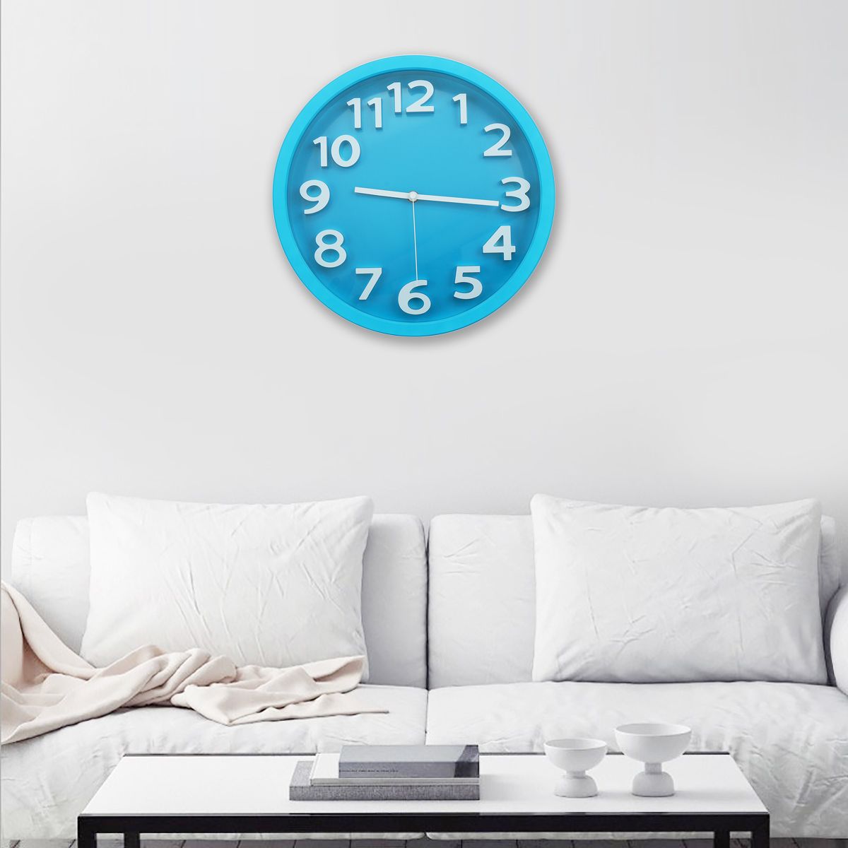 34cm-Silent-Round-Wall-Mountable-Quartz-Analogue-Clock-White-and-Blue-Frame-1446225